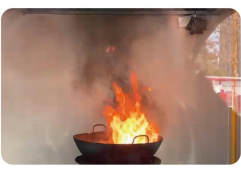 厨房灭火火系统实景灭火